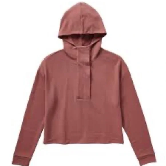 Vuori Bayview Hoodie Pullover Top Women's Sz Xs Rosewood Thermal Knit - Picture 4 of 14